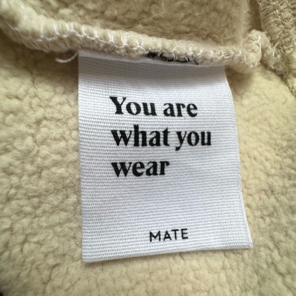 MATE the Label Fleece Cropped Sweatshirt in Bone Sz S - Picture 7 of 9